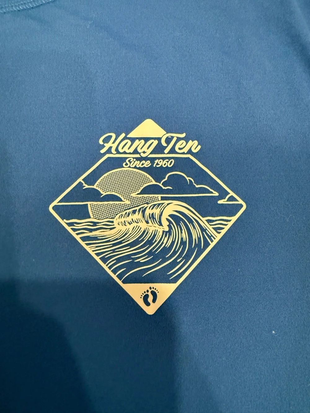 Hang Ten Royal Blue Long Sleeve Rash Guard with Chest Graphic